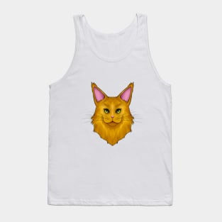 Orange Mainecoon Cat Tank Top